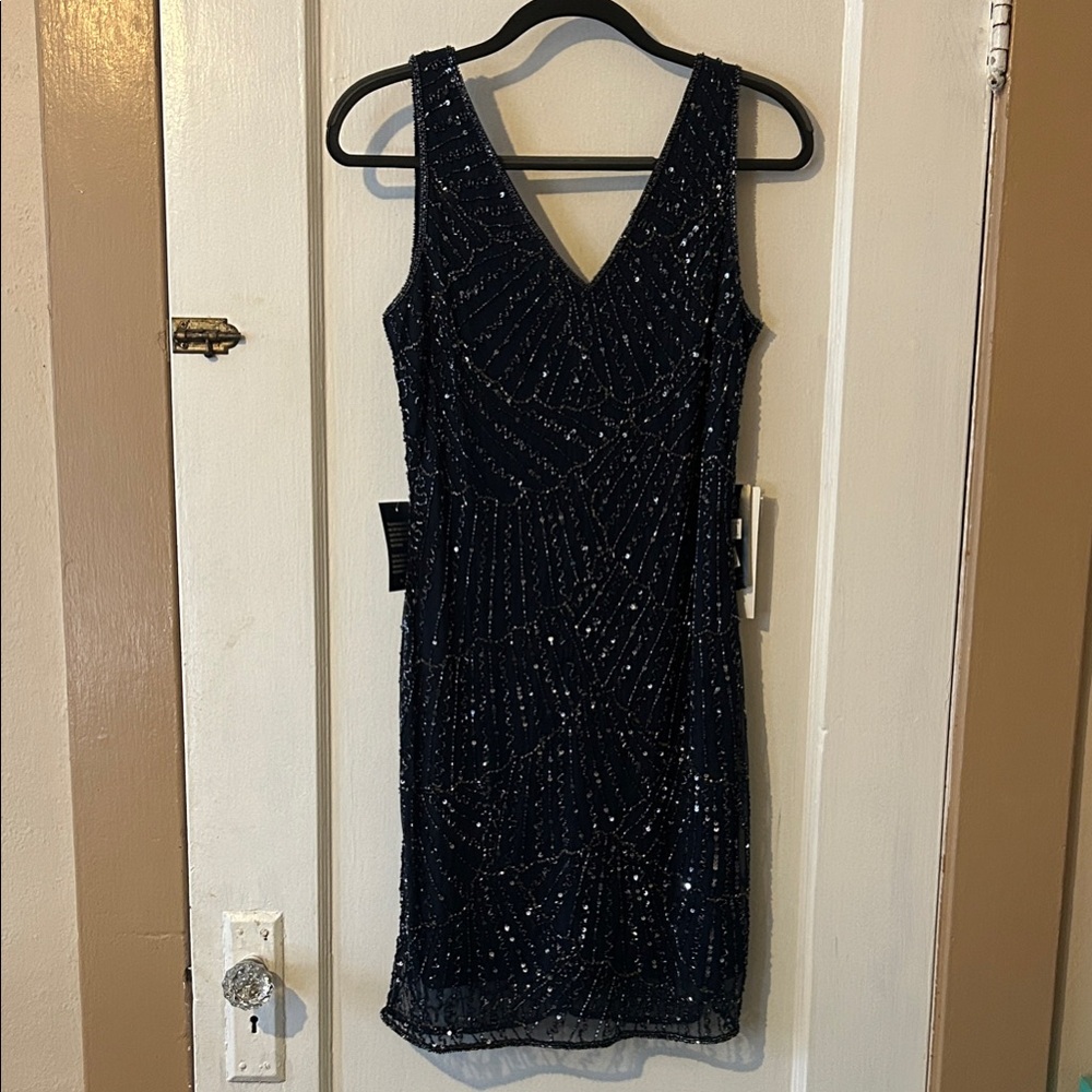 Pisarro Nights Navy Sequin Mini Dress